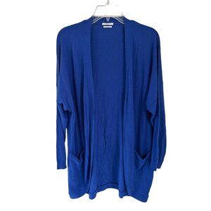 Stile BENETTON Cardigan Open Fronts Pockets Blue Size XSmall